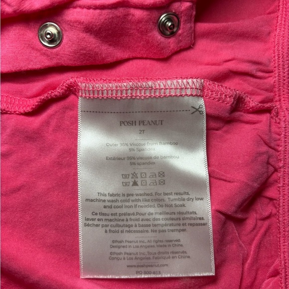 Posh Peanut fuchsia Pink Baby Bubble Romper - size 2T - Picture 5 of 5